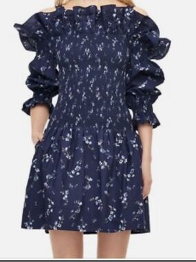 Rebecca Taylor Francine Dress, navy blue floral dress size 8